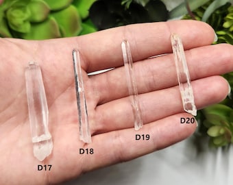 Select One Optical Quartz Santander Colombia: 4.2-5cm Long- Pencil Thin Slender, Mini Laser Wand, Phantoms, Titanium, B.N.- (D17-20)