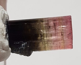 Natural Tourmaline Crystal - Lipstick Liddicoatite Tourmaline Crystal from Madagascar- Watermelon, Multicolored, Raw Gemstone - 3.1 Gram- #1