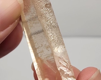 Tangerose Quartz Point: Select a 'Tiger Stripe' Crystal from Brazil (T1-9)