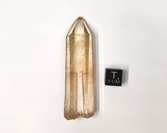 Tangerose 'Tiger Stripe' Quartz: 2.4in or 6.1cm Long, Stands, Etched Key Door- TE8