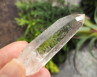 Starbrary Quartz Crystal- 2.6 inch or 6.5 cm Long- Zeca De Souza, Brazil- Barnacle 'Docking Bay', Rocket like shape Water Clear- J7