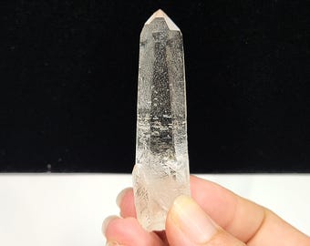 Starbrary Quartz Crystal 2.75in or 7cm Long- Corinto, Brazil- Star Map like Lines, Dark Inclusions, Milky Base- EJ25
