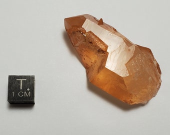 Tangerine Quartz Crystal- 4.5 cm/ 1.8 in Long- Brazil- True Crystal Key, 'Cosmic Key'- Hematite Iron Coating, Empathic, Etched Key- TB19