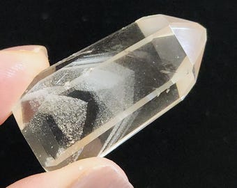 Polished Phantom Quartz: 1.6in or 4cm long- Small Rainbow Mirror, Standing Petite Tower- R22
