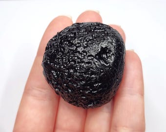 Tektite from Thailand 57.2 Grams- Thailandite, Indochinite- Top Quality, Semi Flat, Perfect Palm Stone- TU5