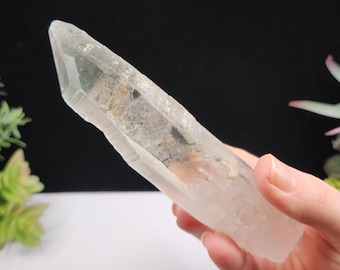 Lemurian Quartz- 12.6 cm Long- Serra Do Cabral Brazil- Beautiful Multicolor Garden Phantoms, Highly Textured Wand, Etched Empathic- LZ4