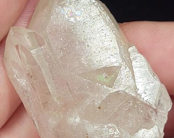 Twin Tablet Lemurian Quartz Ural Mountains Russia: 4.1cm or 1.6in Long- Etched, Triangular Key,  'Sacred Scribe'- #17