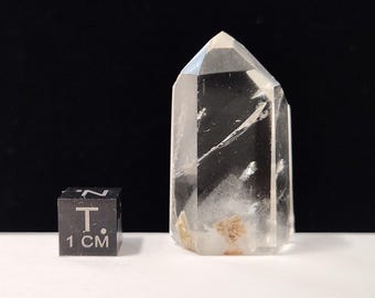 Polished Phantom Quartz: 1.6in or 4cm long- Cube like Inclusions, Standing Petite Tower- R37
