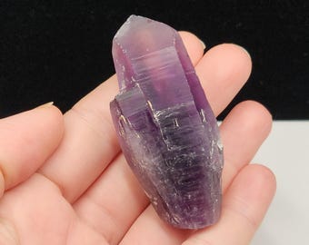 Natural Amethyst Crystal: 6.6cm long Tutu Cliffs Nigeria- Gorgeous Formation, Vibrant Purple Color- NA1