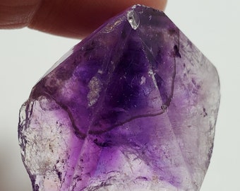 19.2 Grams Beautiful Amethyst Crystal- Tata Province, Morocco- Small Natural Point- Deep Purple Color Phantom- AM 2