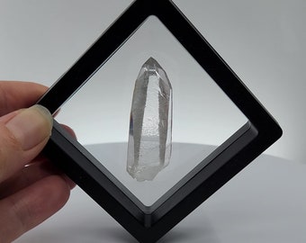 Starbrary Quartz from Corinto, Brazil- Standing Display Case Included- Optical Clarity & Luster, Glyph Marks, Dow, Slightly Tabular- DS8