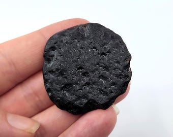 Indochinite Tektite- 13.2grams- Australasian Impact Event- Thin Flat Palm Stone, Semi Translucent-I6