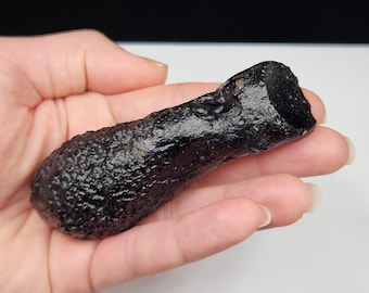 Tektite from Thailand- 102.7 gram- Museum Grade Dumbbell 'Anda' Style 'Chew'  Marks Highly Textured, Top Quality, Australasian Impact- TA1