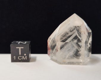Polished Phantom Quartz: 1.1in or 2.8cm long- Scenic, Standing Petite Tower, Staked Chevrons- R31