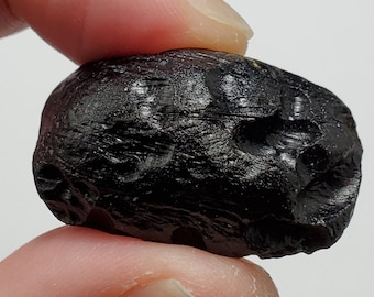 Tektite from Thailand- 13.4 Grams- Thailandite, Indochinite- Intricate Surface Texture, Great Hand Feel, Oblong- TZ16