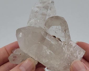 Interlocking Quartz Cluster 'Cube Codex' 3.1 inch or 8 cm Long- Serra Do Cabral, Brazil- Geometric Internal Connection Key, Stands- SB43