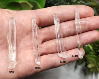 Select One Optical Quartz Santander Colombia: 5.2-5.8cm Long- Pencil Thin Slender, Mini Laser Wand, Phantoms, Titanium, B.N.- (D37-40)