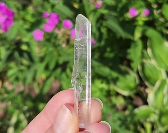 Slender Quartz Laser 2.4 inch or 6.2 cm Long from Diamantina Brazil- Growth Stair, Ascension Chime, Elegant Tapered Crystal 'Pencil'- DL8