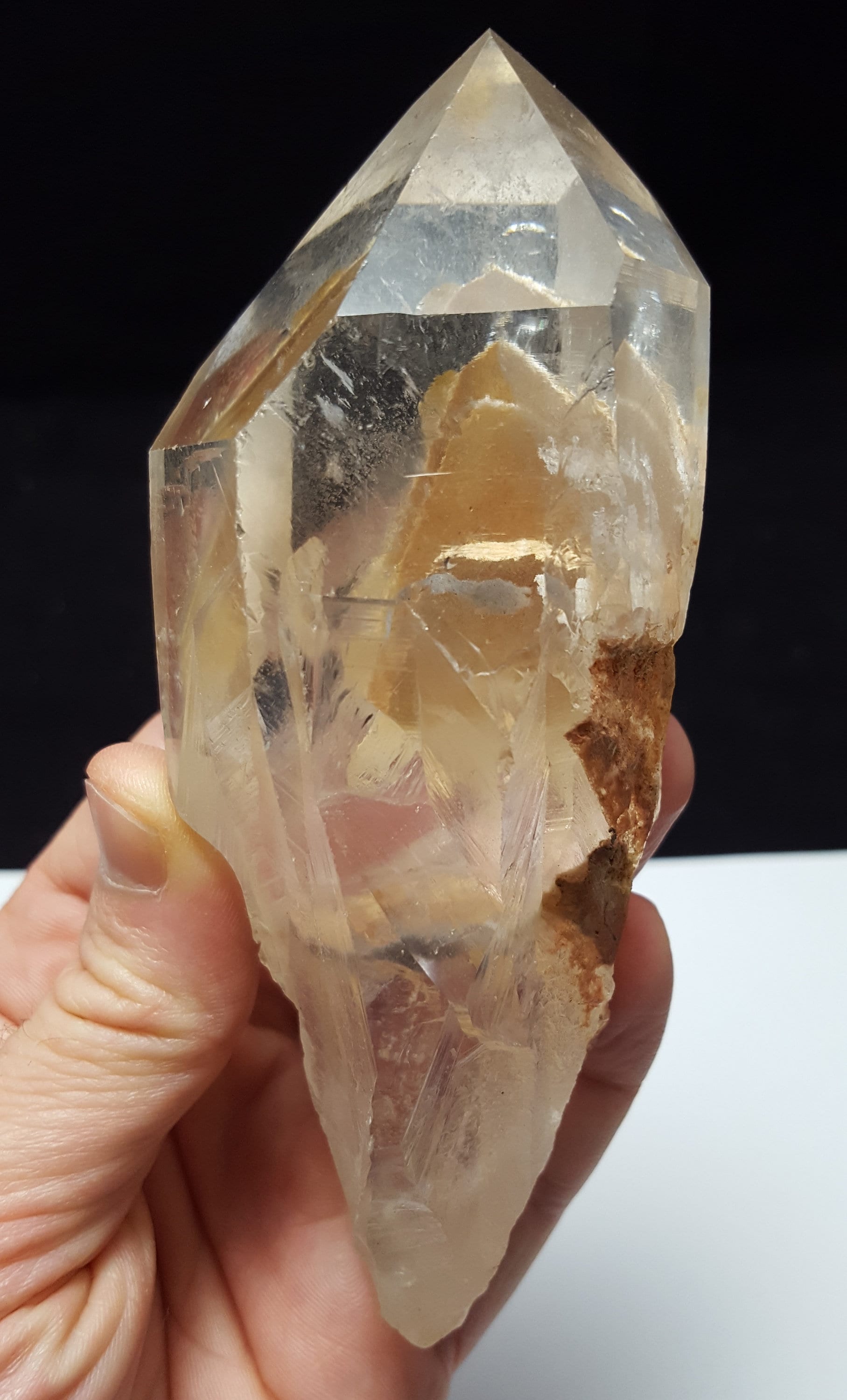 Large Partial Polished Phantom Quartz Crystal from BrazilQ6