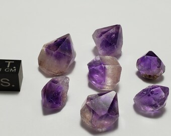 7 Beautiful Natural Amethyst Crystal- Tata Province, Morocco- 25.4 Grams Extra Small Points- Natural Points- AM Lot