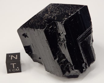 Large Black Tourmaline Crystal- Erongo Namibia- 4.2cm Tall, 150.9grams- 'Stair Steps', Geometric Record Etchings Terminated- BL5
