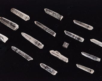 Starbrary Quartz 5.4-2.3cm Long- Zeca De Souza, Brazil- You Select- Small Optical Slender, Intaglio Etchings, Holographic Records- (J18-32)
