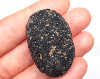 Saffordite 28.5 Grams- "Cintamani Stone" Safford Arizona USA- Oblong, Swirl Rune, Part Mineralized, Palm Stone- Translucent- AJ3