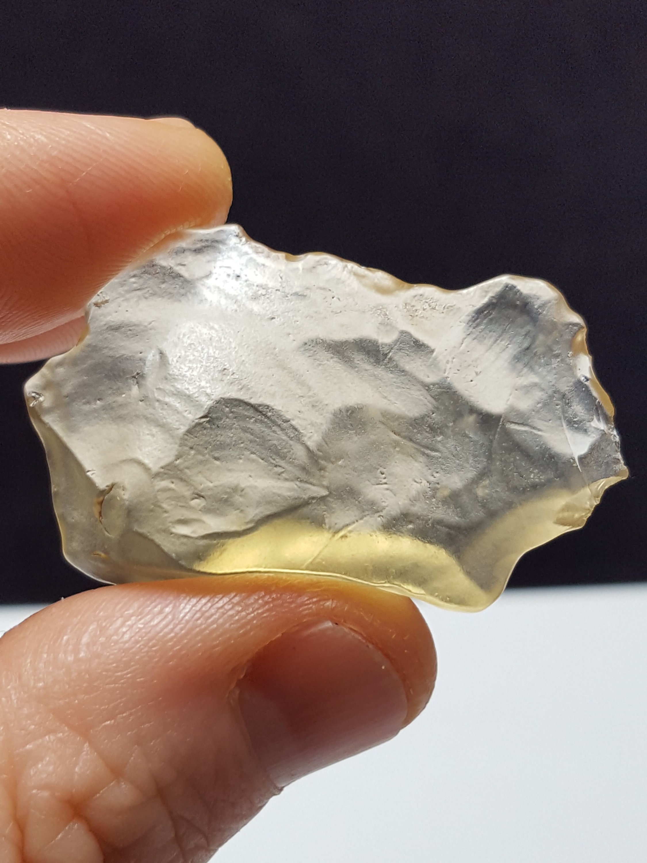 Libyan Desert Glass Tektite 9 7 Grams Or 48 5 Carat Excellent Clarity And Color a Grade Tool Shape Possible Artifact D22