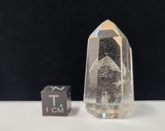 Polished Phantom Quartz: 1.5in or 3.9cm long- Standing Petite Tower, Light Citrine Hue- R35