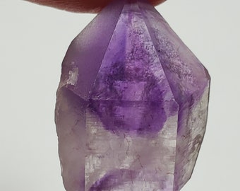 8.5 Grams Beautiful 'Hour Glass' Amethyst Crystal- Tata Province, Morocco- Small Natural Point- Deep Purple Color Phantom- #26