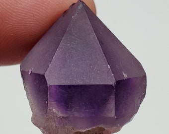 12 Grams Beautiful 'Hour Glass' Amethyst Crystal- Tata Province, Morocco- Small Natural Point- Deep Purple Color Phantom- #10