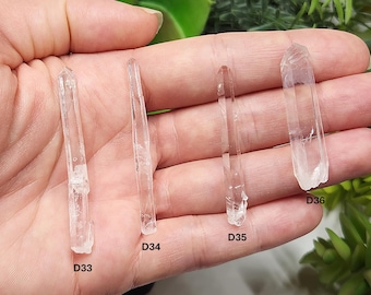 Select One Optical Quartz Santander Colombia: 4.3-5.5cm Long- Pencil Thin Slender, Mini Laser Wand, Phantoms, Titanium, B.N.- (D33-36)