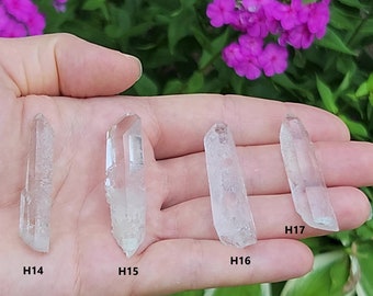Select One Starbrary Quartz between 4.3-5.1cm Long- Zeca De Souza, Brazil- Optical, Intaglio Record Keeper Etchings- (H14-H21)
