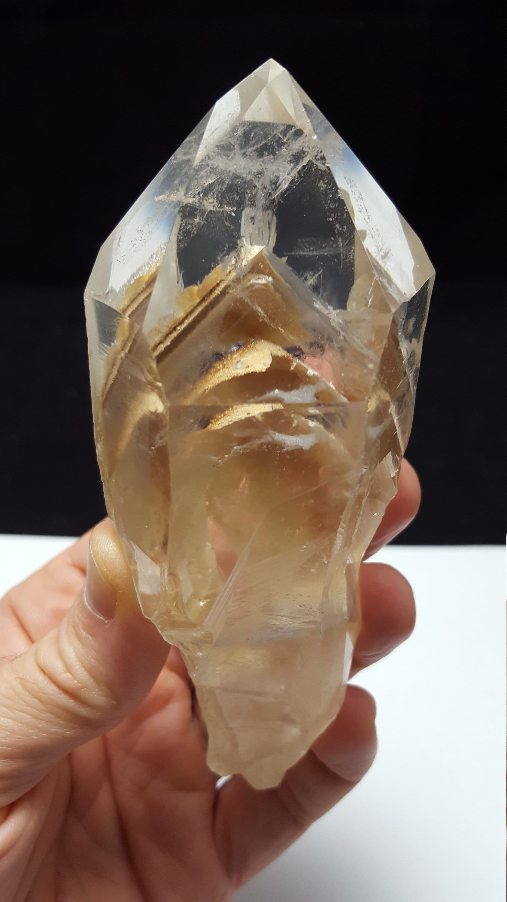 Large Partial Polished Phantom Quartz Crystal from BrazilQ6