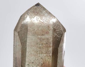 Shaman Quartz:  11 cm Long, Mina Zeca De Souza, Brazil- Art on Face, Wand, Part Polish- ST29