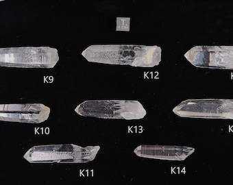 One Starbrary Quartz 4.9-6cm Long- Corinto, Brazil- Your Choice- Small Optical Slender, Intaglio Etchings, Holographic Records- K(9-16)