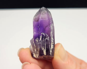 Natural Amethyst Crystal: 4.5cm or 1.8in long Tutu Cliffs Nigeria- Rich Multiple Purple Color Zones- NA16