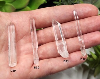 Select One Optical Quartz Santander Colombia: 4.2-5cm Long- Pencil Thin Slender, Mini Laser Wand, Phantoms, Titanium, B.N.- (D29-32)