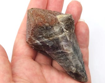 Auralite 23, Red Cap Amethyst Quartz Crystal from Brazil- 3.1 inch or 8 cm long- Root Plug Base, Boquete like Shape, Elestial Termination-#2
