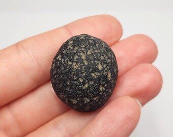 Saffordite 'Cintamani': 18.9 Grams, Safford Arizona USA- Fine Weathered Texture, Oval Sphere, Banded Translucent- GP7