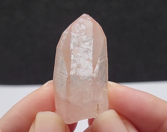 Red Pink Lemurian Quartz- 1.6 inch or 4 cm Long- Stands on End, Gorgeous Aura like Color, Barnacle Keys, 'Scarlet Temple'- RO5