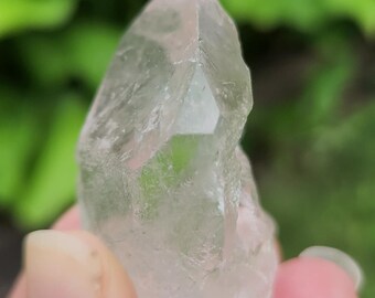 Dissolution Quartz 1.8inch or 4.5cm Long- Serra Do Cabral Mountains, Brazil- Fully Etched, Pod like, Etched Time Line, 'Ice Quartz'- HA1