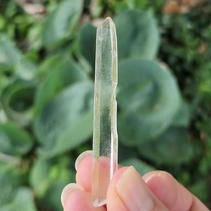 Láser de cuarzo fino de 6,3 cm de largo de Diamantina Brasil - Colgante de cristal elegante perfecto, transparente como el agua, varita de cristal cónica - DL14