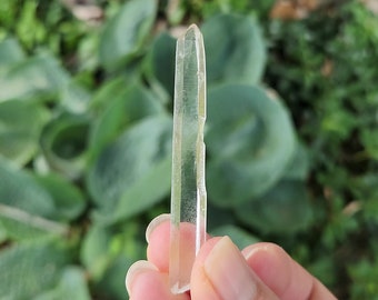 Slender Quartz Laser 6.3 cm Long from Diamantina Brazil- Perfect Elegant Pendant Crystal, Water Clear, Tapered Crystal Wand- DL14