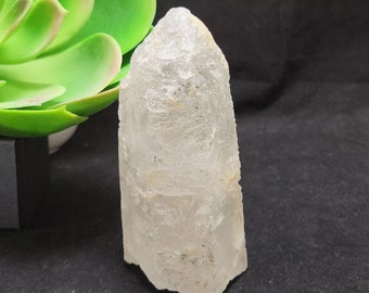 Large Dissolution Quartz 4.7 in or 12 cm Long- Serra Do Cabral, Brazil- Stands, Hydrothermal Etched Tower, Corroded Wizards Crystal- HB4