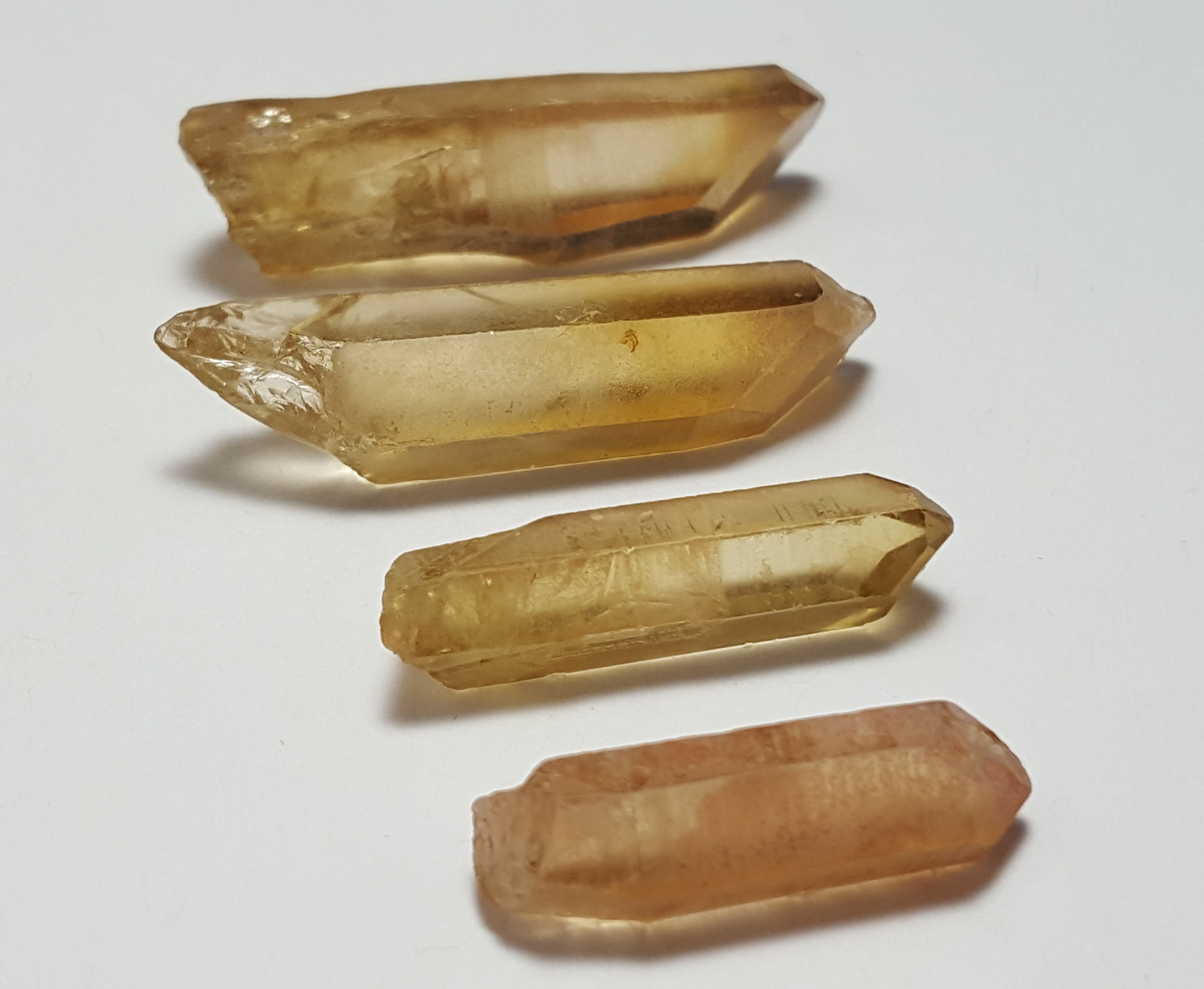 4 Natural Citrine Quartz Crystal from Zambia Africa... Classic Golden