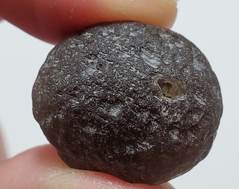 Colombianite from the Cauca River, Colombia- 8.3 Grams- Oval Semi Sphere, Mineralized- Translucent- E32