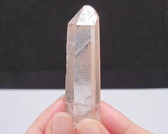 Pink Lemurian Quartz- 2.8in or 7cm Long- Serra Do Cabral Mountains Brazil- Slender Laser, Finely Encoded Scribe Key- PL19
