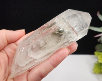 Large Scenic Lemurian Quartz- 12.5 cm Long- Serra Do Cabral Brazil- Green Chlorite, Etched DT, Empathic, As Above So Below Phantom- LZ3