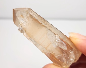 Tangerose 'Tiger Stripe' Quartz: 2.4in or 6cm Long, Corinto Brazil, Regrowth, Rainbow Child- TE5